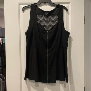 Torrid Black Lace Peplum Tank size 2 (18/20)